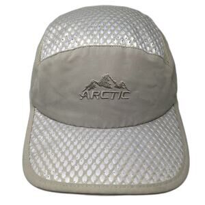 Arctic Baseball Cap Gray Silver Hat OS Adjustable Mesh Mountain Logo Flat Brim